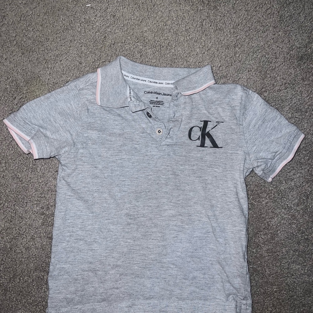 Calvin Klein Jeans Light Gray Kids Polo 4T